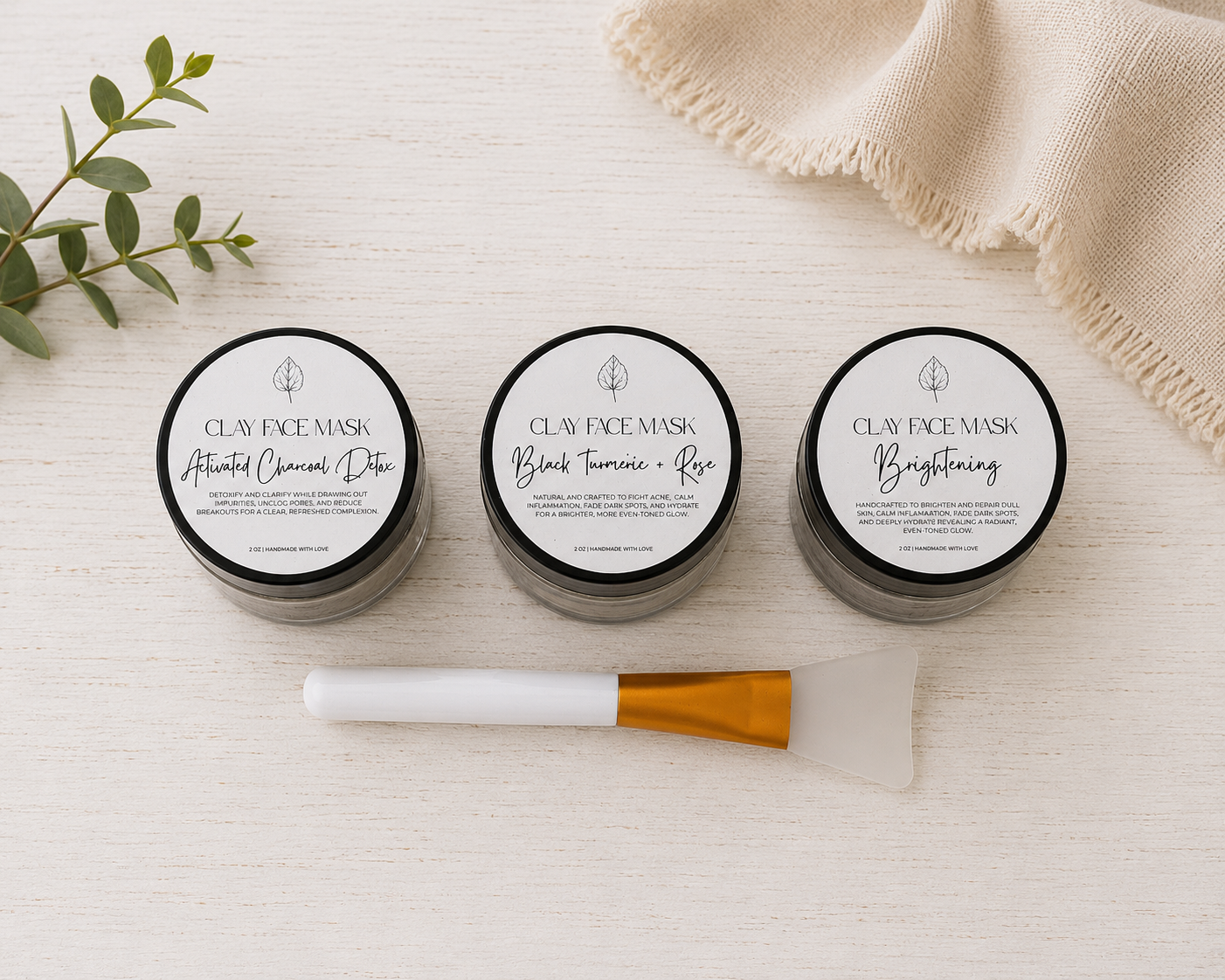 Botanical Face Mask Trio Birch and Bridle Soap Bar